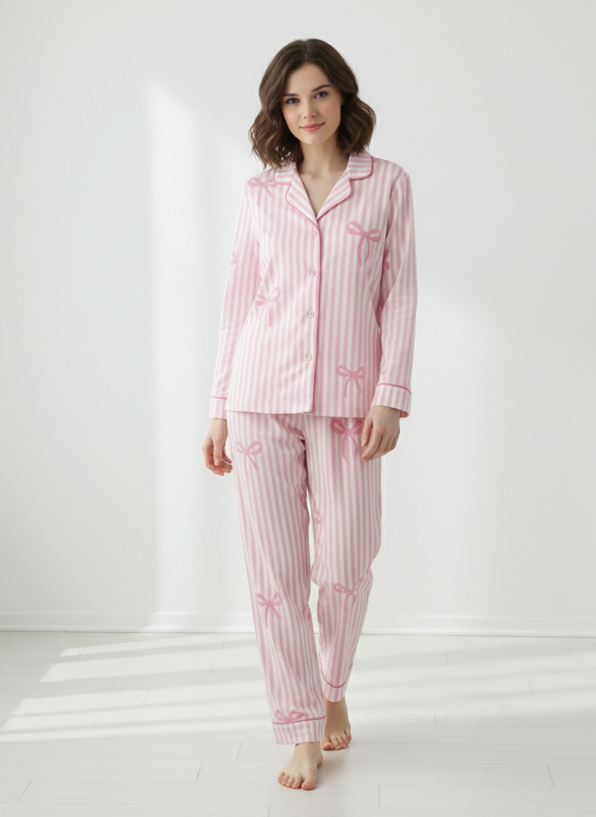 Stripes Bow Nightwear