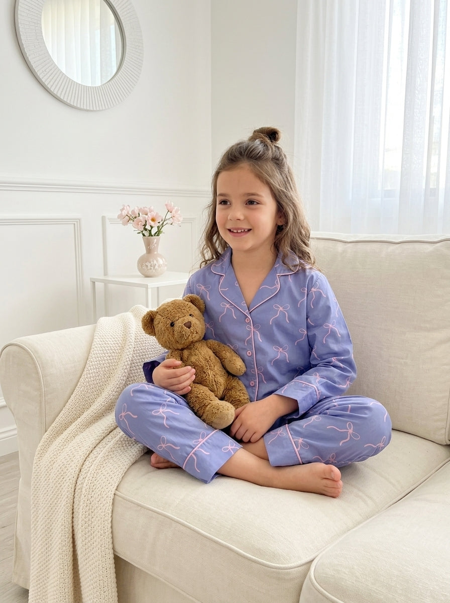 Lilac Bows Kids Nightwear