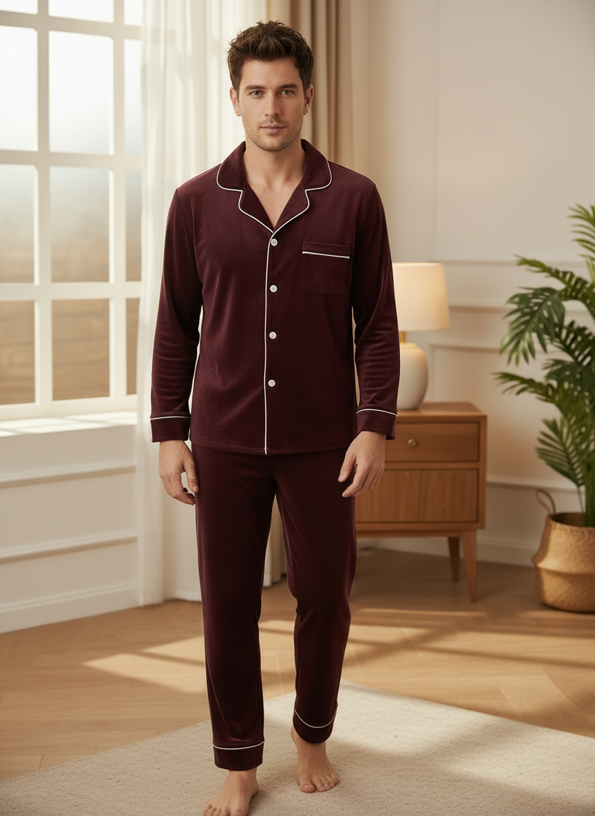 Mehroon Velvet Nightwear (Men)