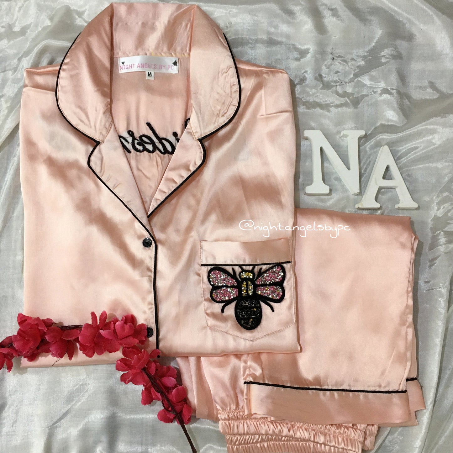 Rose Gold | Butterfly Satin Nightwear