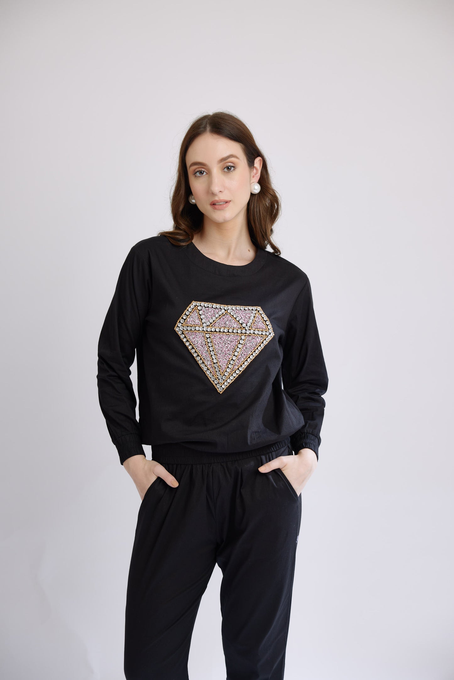 The Bling Diamond Sweatshirt & Jogger SET (Women) | Summer Edition