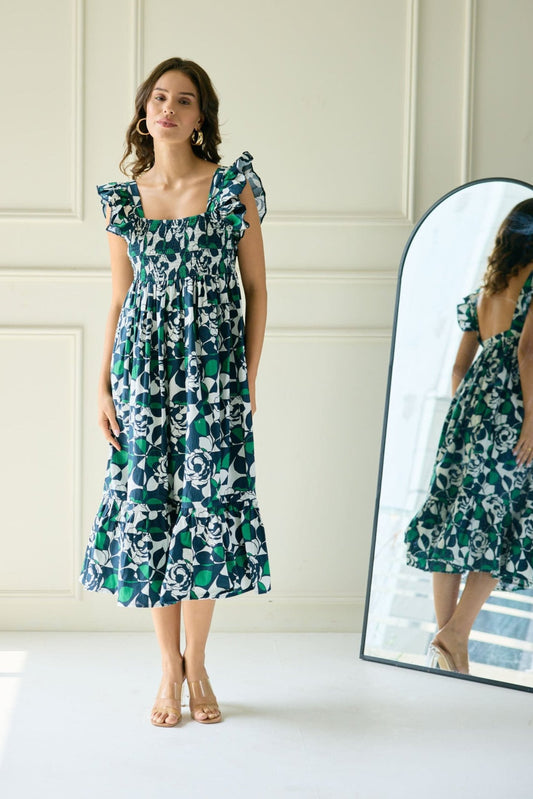 Garden Green | Girl Coded | Pure Cotton Dress (Women)