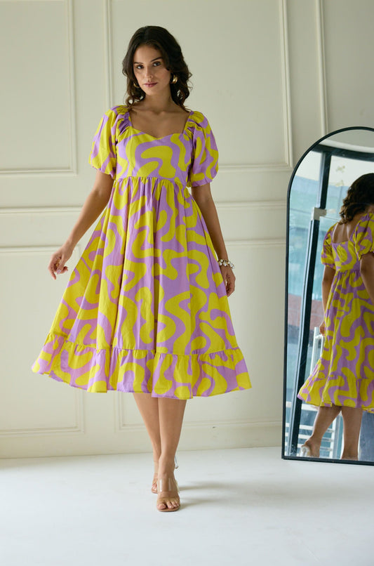 Lavender Swirl | Girl Coded | Pure Cotton Dress (Women)