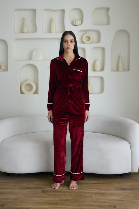 Mehroon | Pearly Dream | Velvet Nightwear (Women)