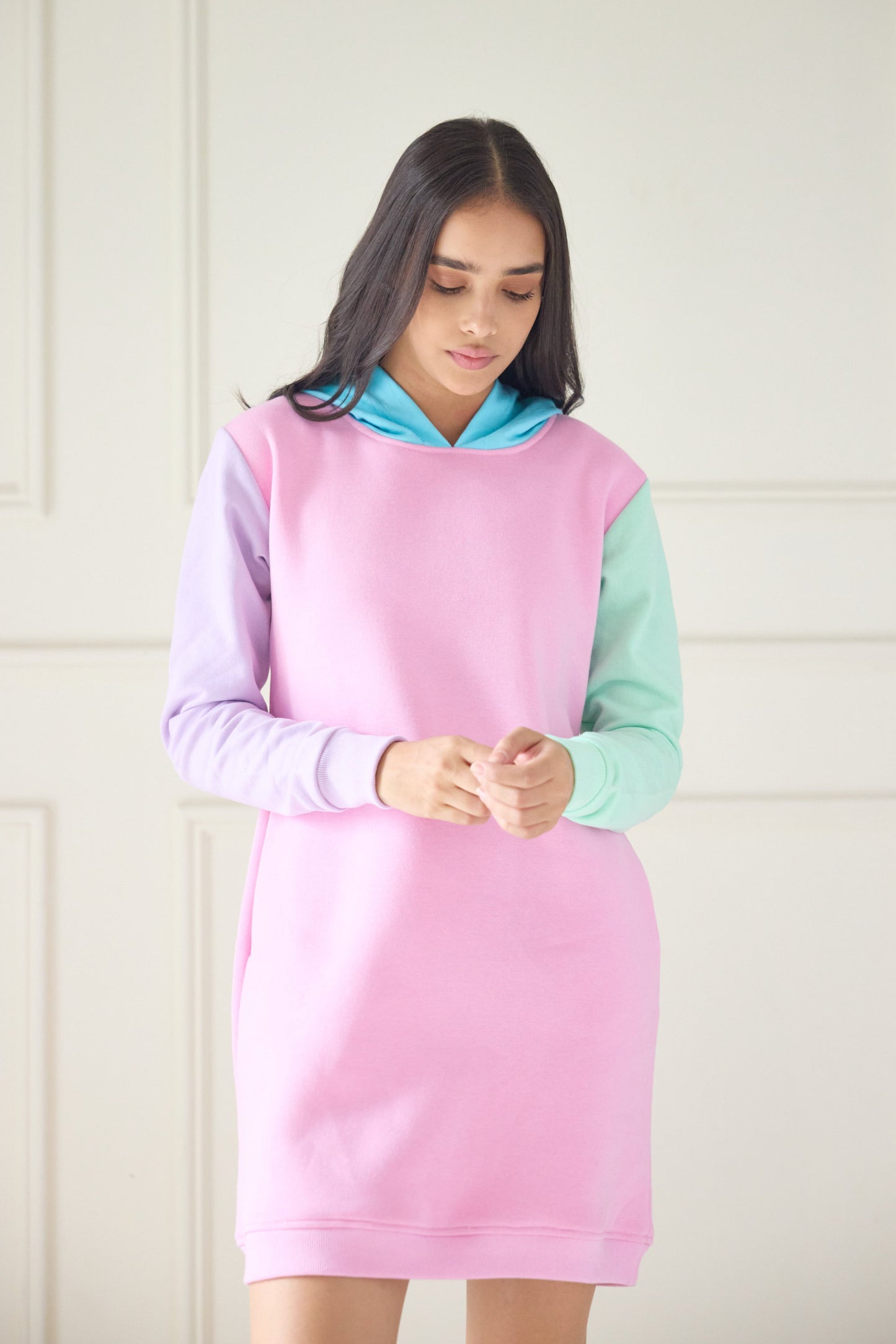 Pastel Hues Sweatshirt Dress (Women)