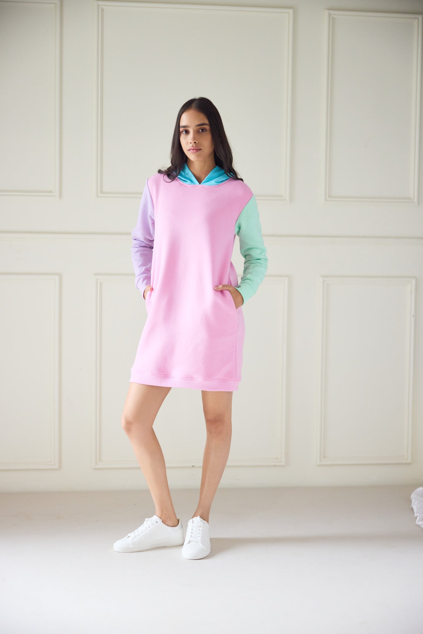 Pastel Hues Sweatshirt Dress (Women)