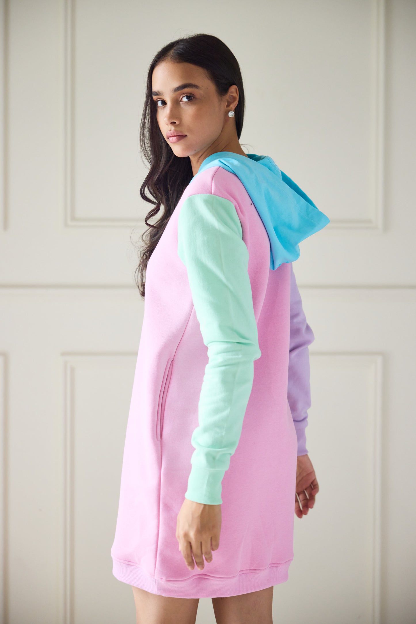 Pastel Hues Sweatshirt Dress (Women)