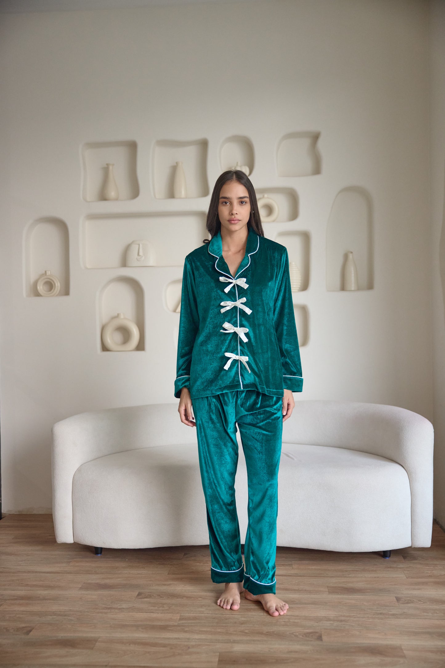 Teal Velvet | Bow String | Nightwear (Women)