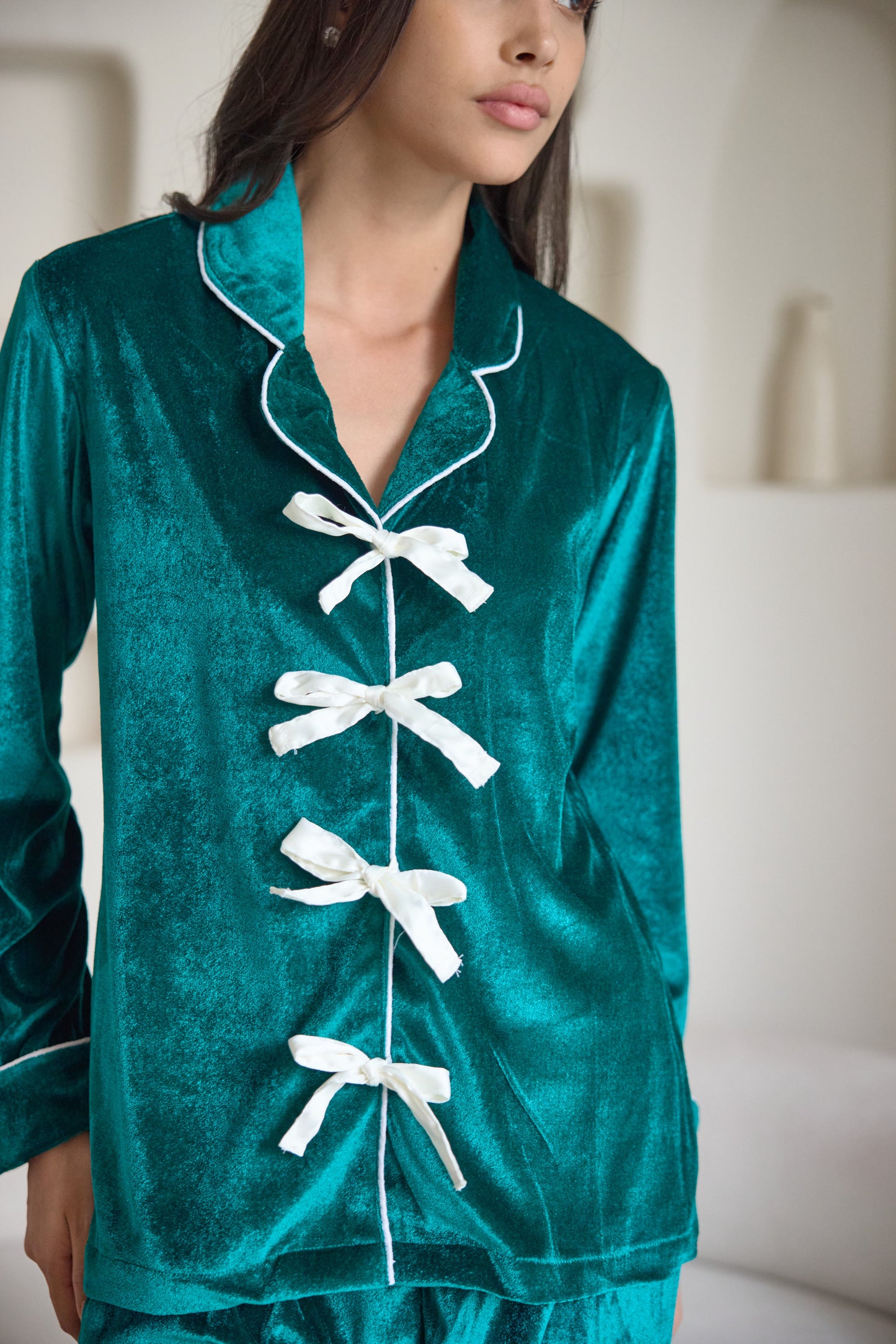 Teal Velvet | Bow String | Nightwear (Women)