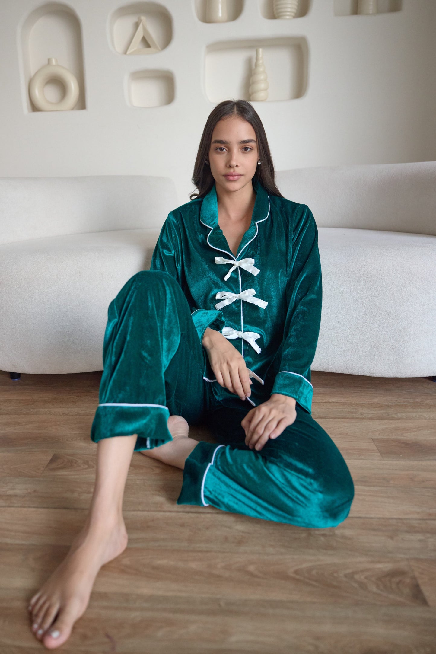 Teal Velvet | Bow String | Nightwear (Women)