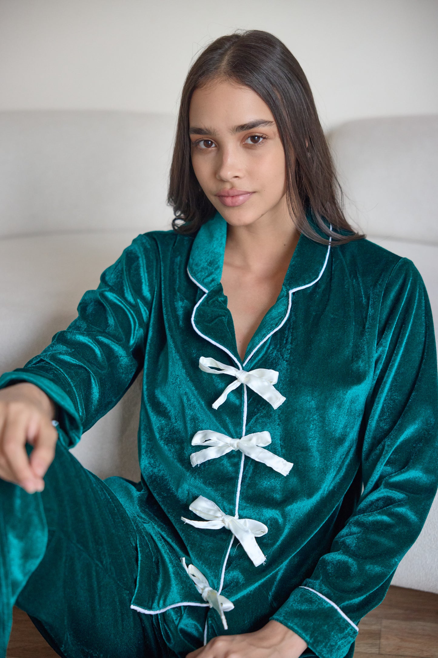 Teal Velvet | Bow String | Nightwear (Women)