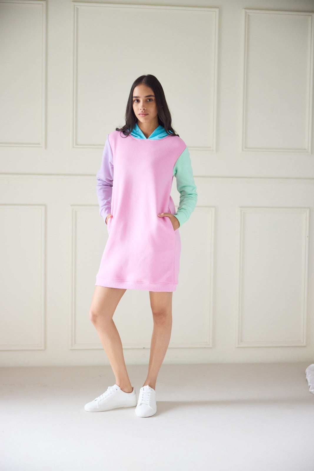 Pastel Hues Sweatshirt Dress (Women)