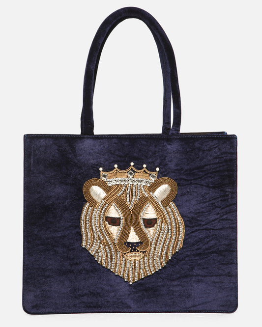 The Sparkling Lioness Tote Bag (Blue)