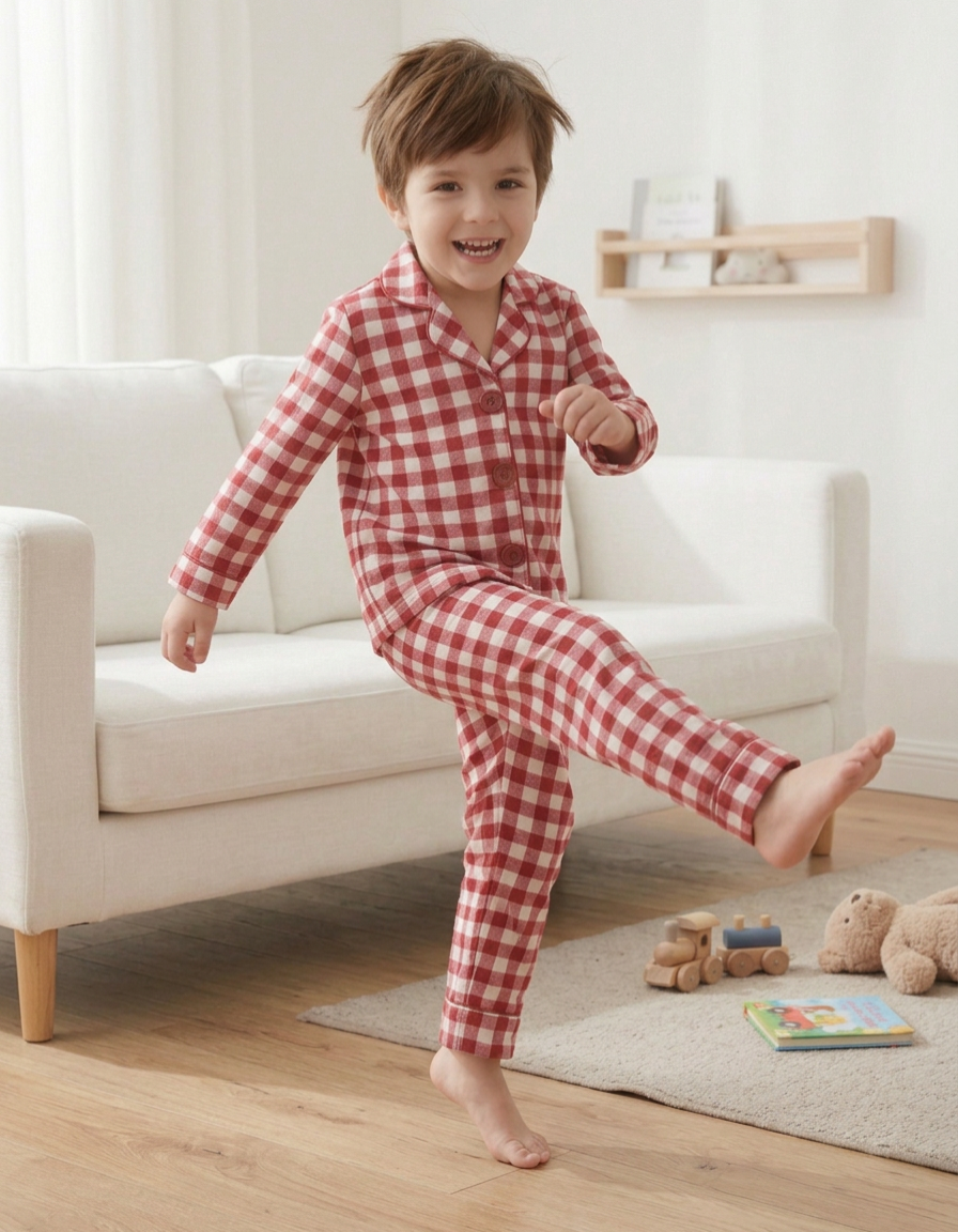 Red Gingham Kids Nightwear