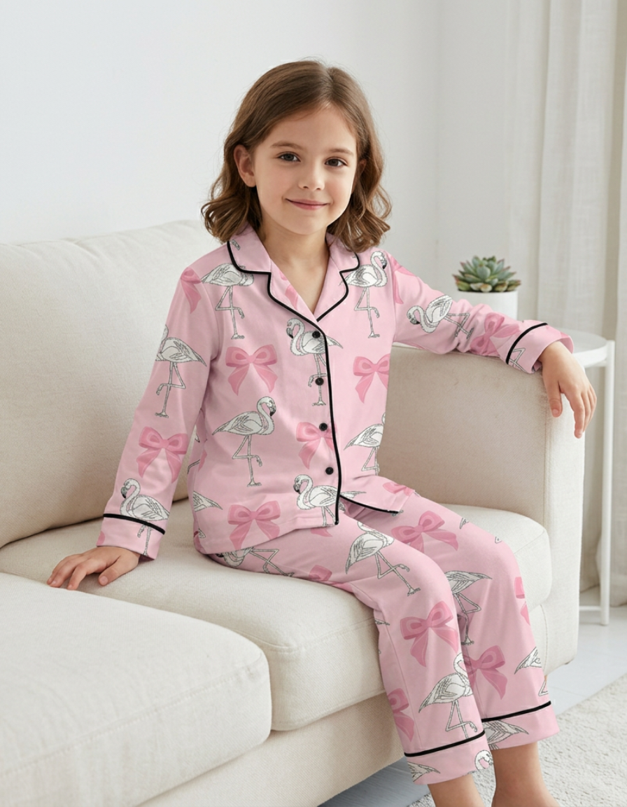 Flamingo Bows Kids Nightwear