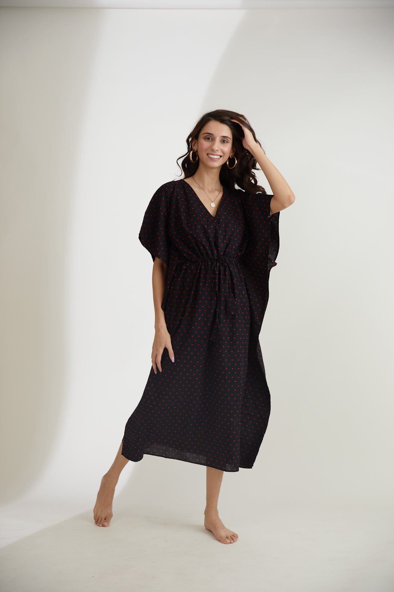 Black velvet| The Zoey Collection | Printed Kaftan