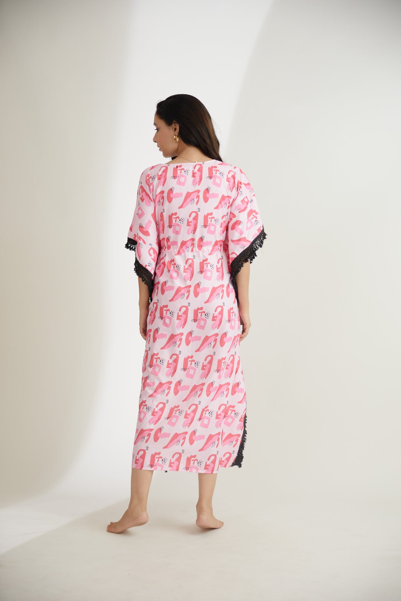 Pink Abstract| The Zoey Collection | Printed Kaftan