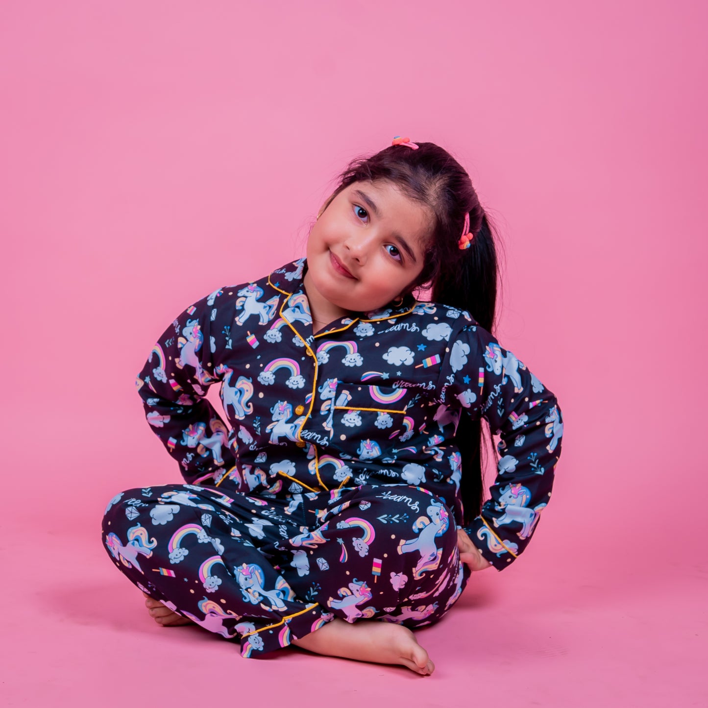 BLACK UNICORN Kids Unisex Nightwear