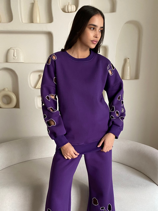 Sparkling Galaxy | Purple | Sweatshirt (Women) - Winter Whispers