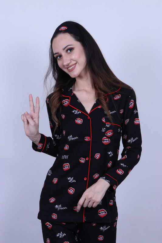 Lips (Full Sleeves) Nightwear Set (Women)