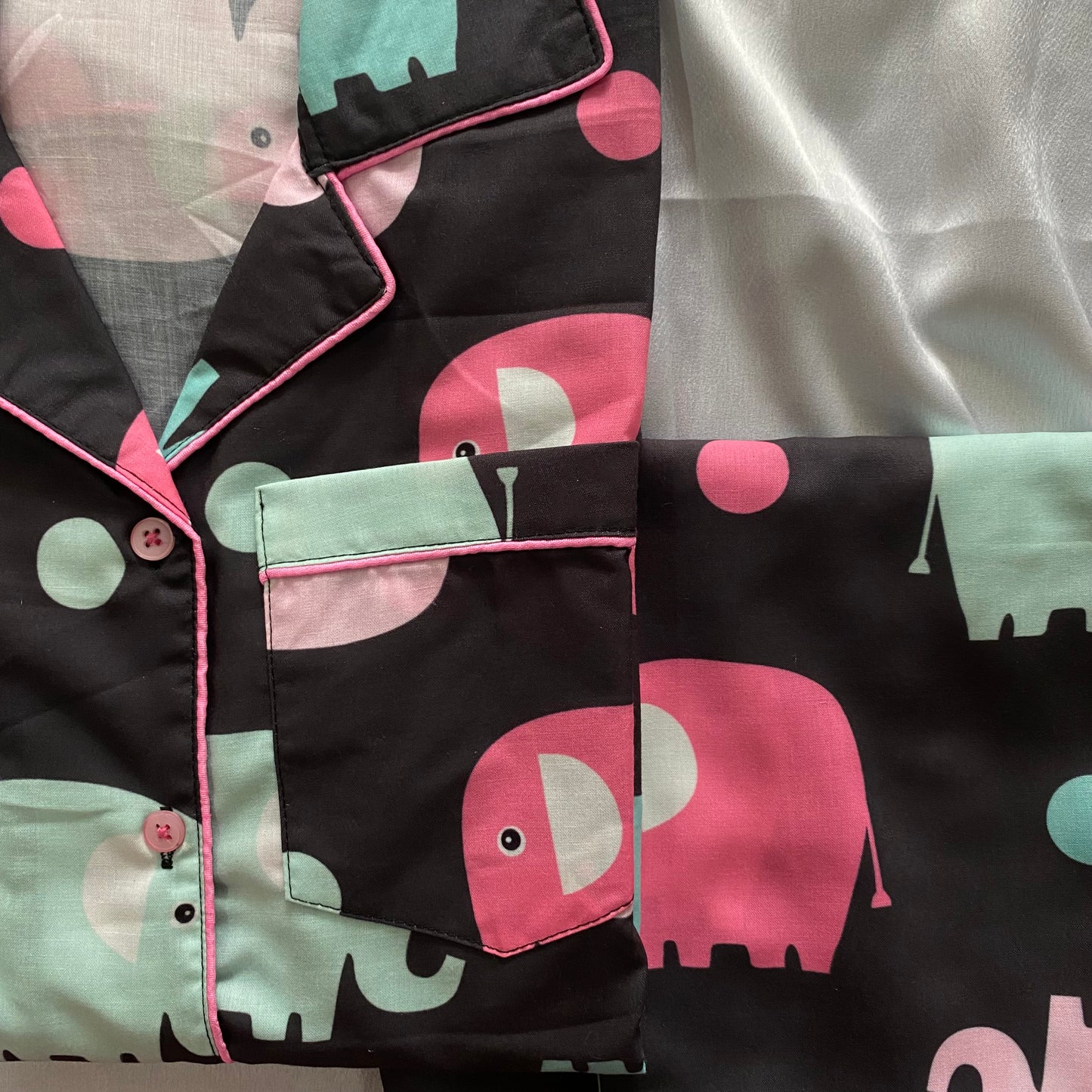 Little Elephant (Full Sleeves) Nightwear Set (Women)