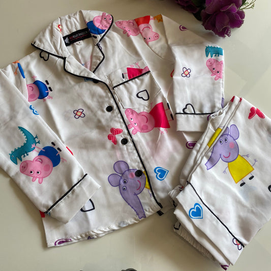 Piglet White Unisex Kids Nightwear