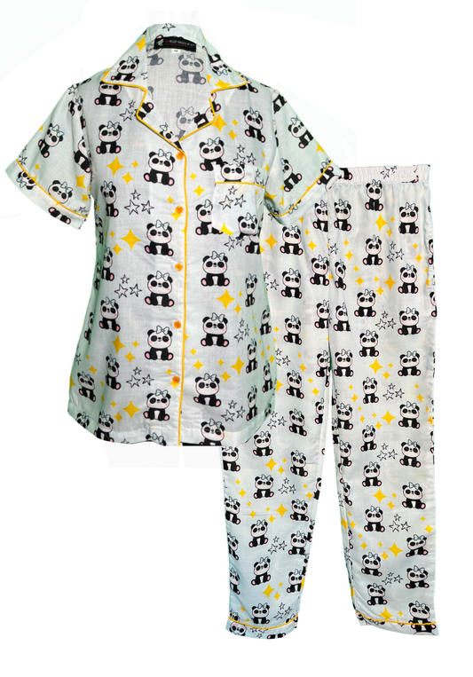 Bowie Panda (Half Sleeves) Nightwear Set (Women)