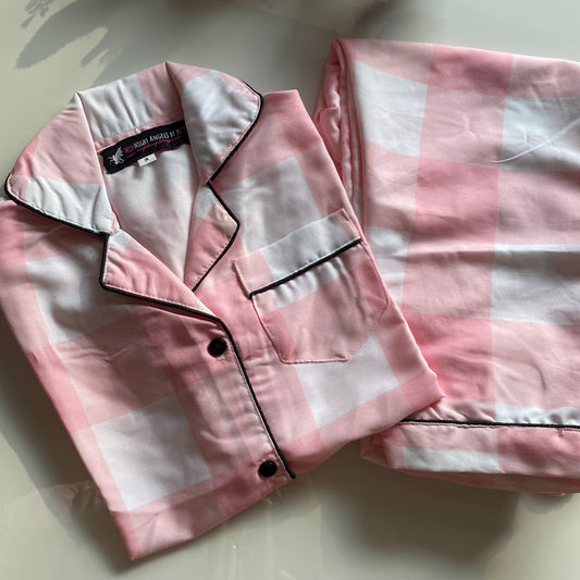 Pink Check Kids Unisex Nightwear