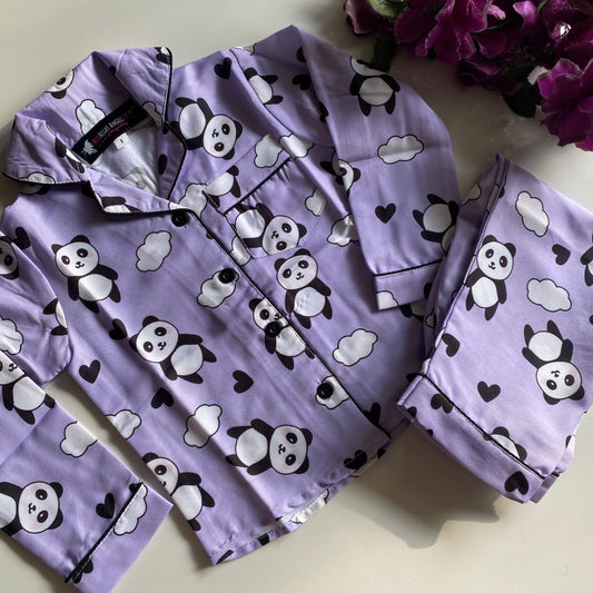 LAVENDER PANDA Kids Unisex Nightwear