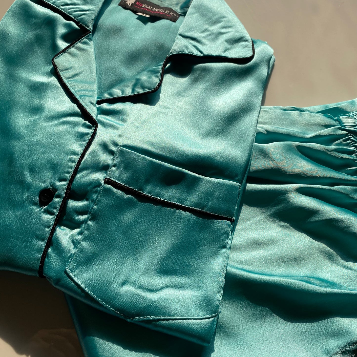 Mint Blue Satin Nightwear