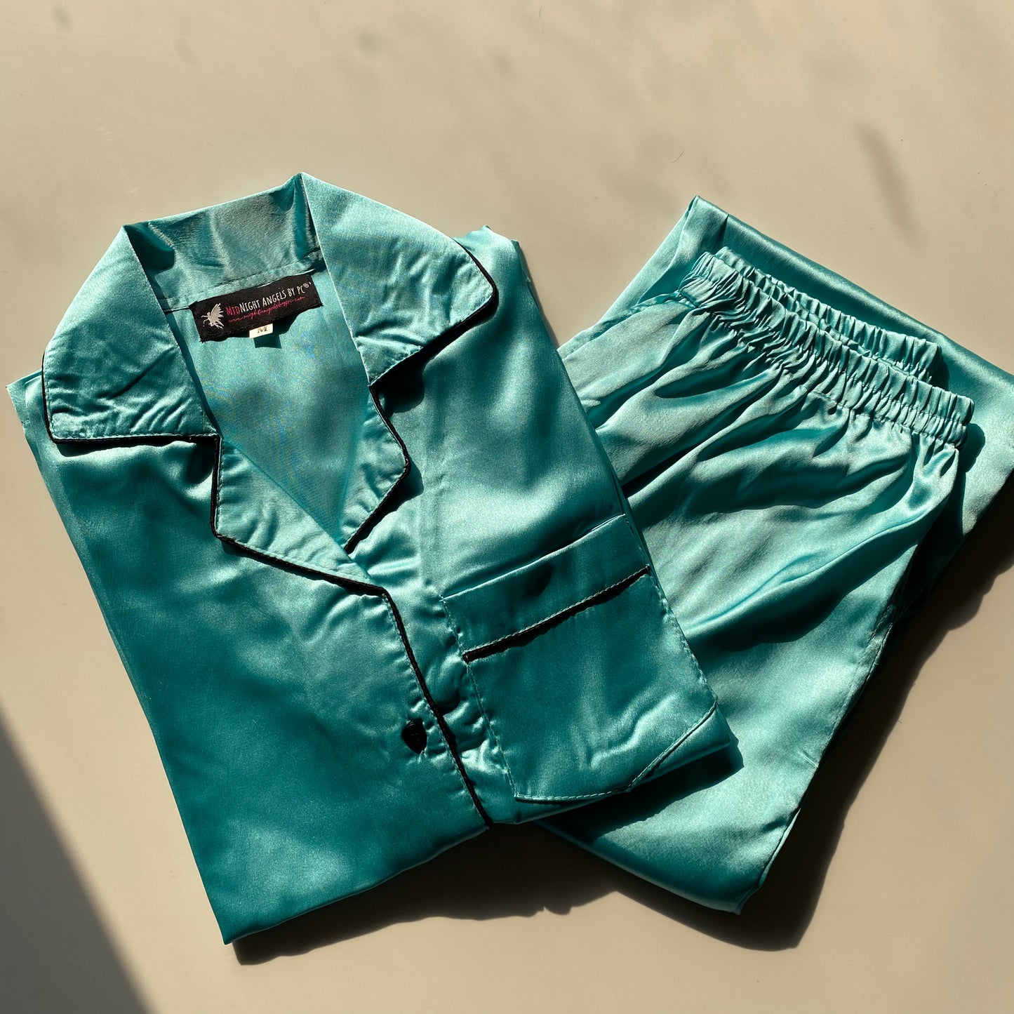 Mint Blue Satin Nightwear