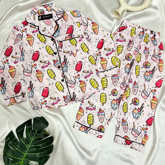 Ayo Ice Cream Kids Nightwear Set (Full Sleeves)