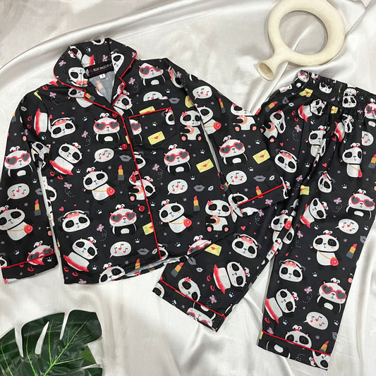 Lover Panda Kids Nightwear Set (Full Sleeves)