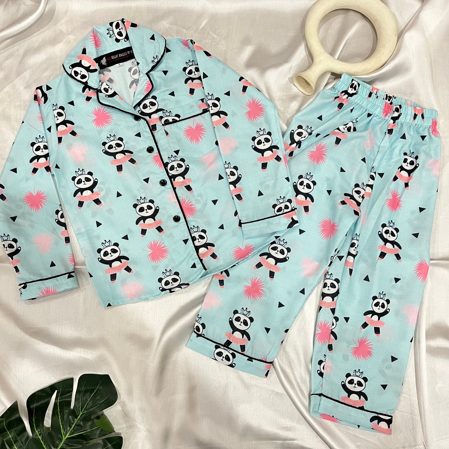 Ballerina Panda Kids Nightwear Set (Full Sleeves)