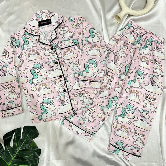 Unicorn Land Kids Nightwear Set (Full Sleeves)