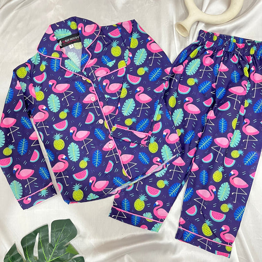 Juicy Flamingo Kids Nightwear Set (Full Sleeves)