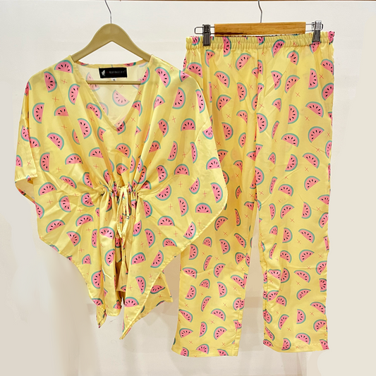 Yellow Melon Kaftan Pyjama Set (Women)
