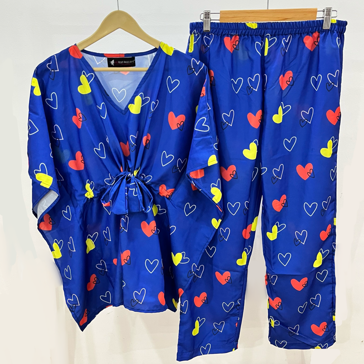 Blue Hearts Kaftan Pyjama Set (Women)