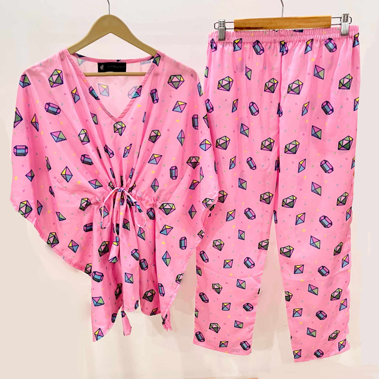 Pink Diamond Kaftan Pyjama Set (Women)