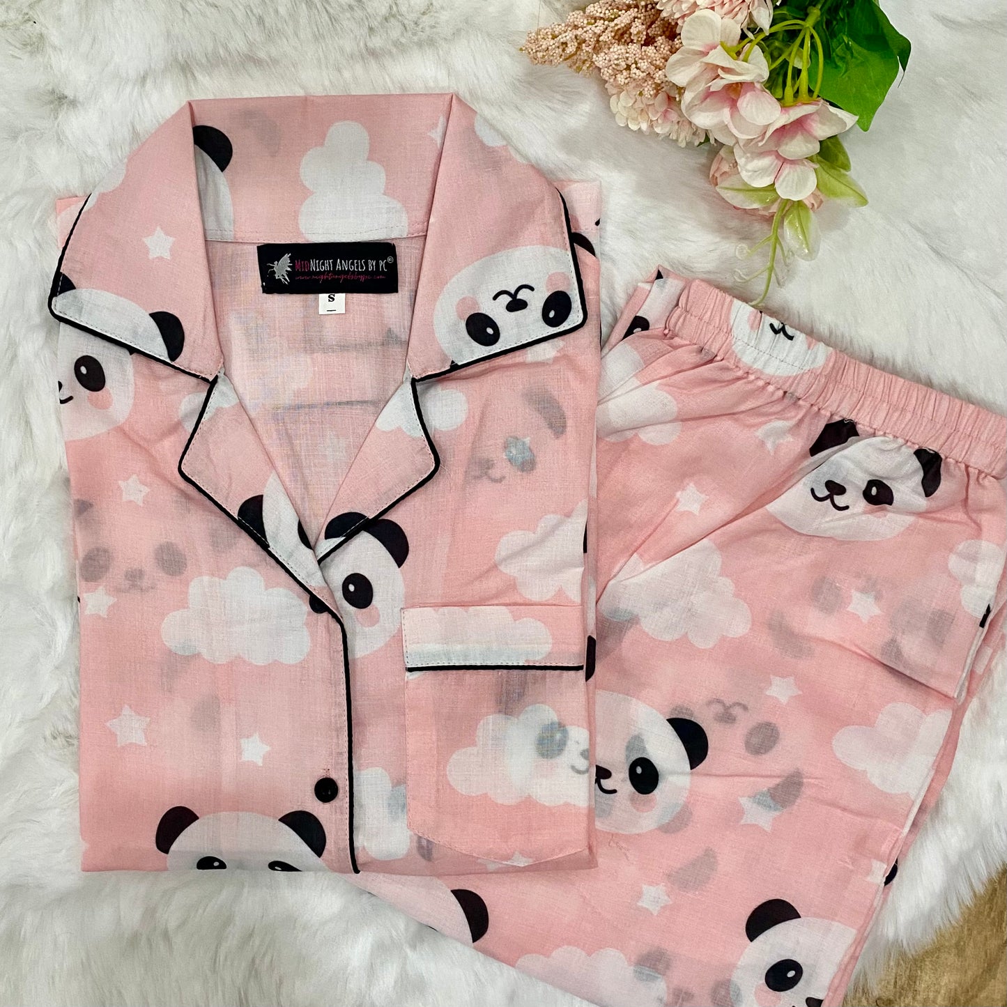 Hey, Panda (Full Sleeves) Nightwear Set (Women)