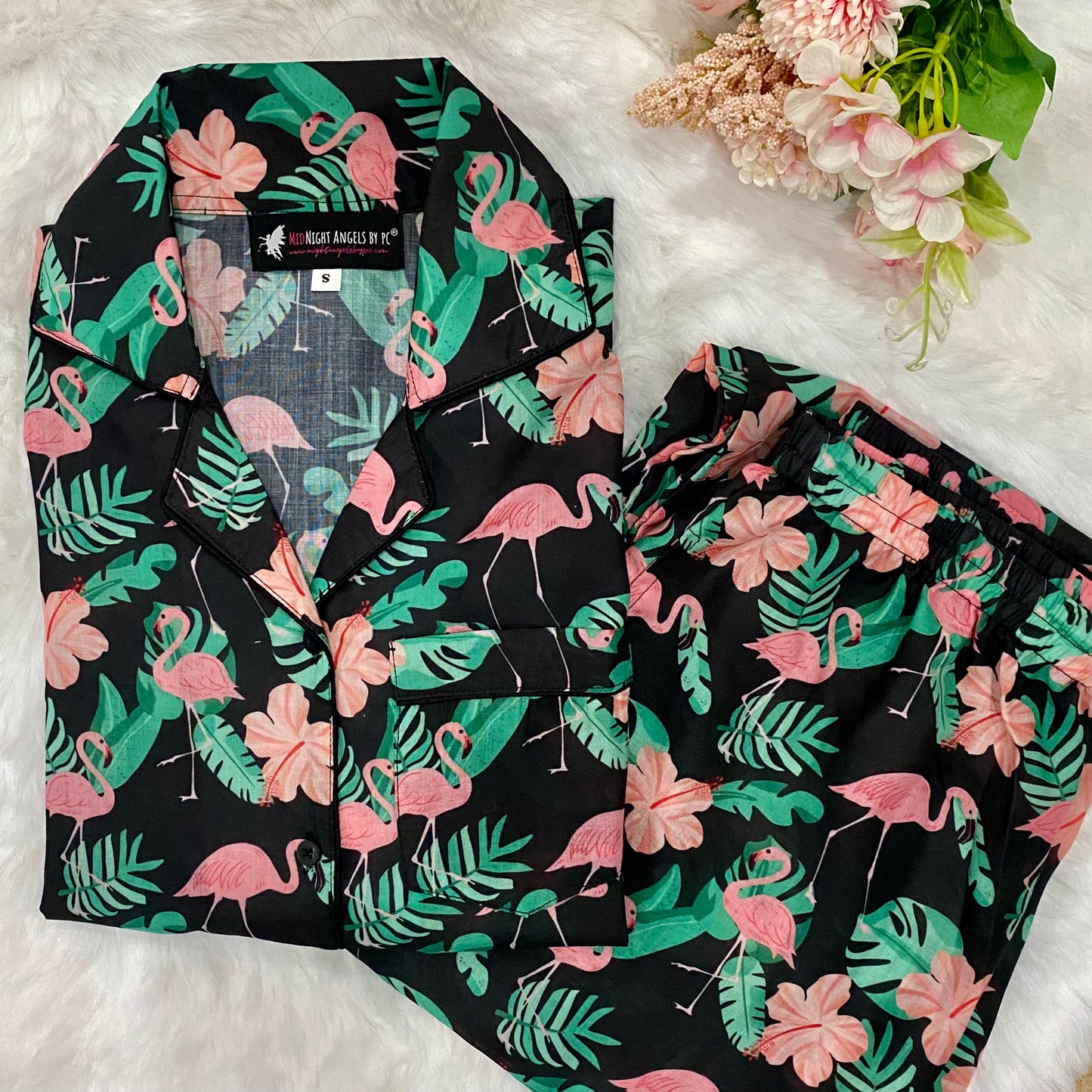 Flamingo Approved (Full Sleeves) Nightwear Set (Women)