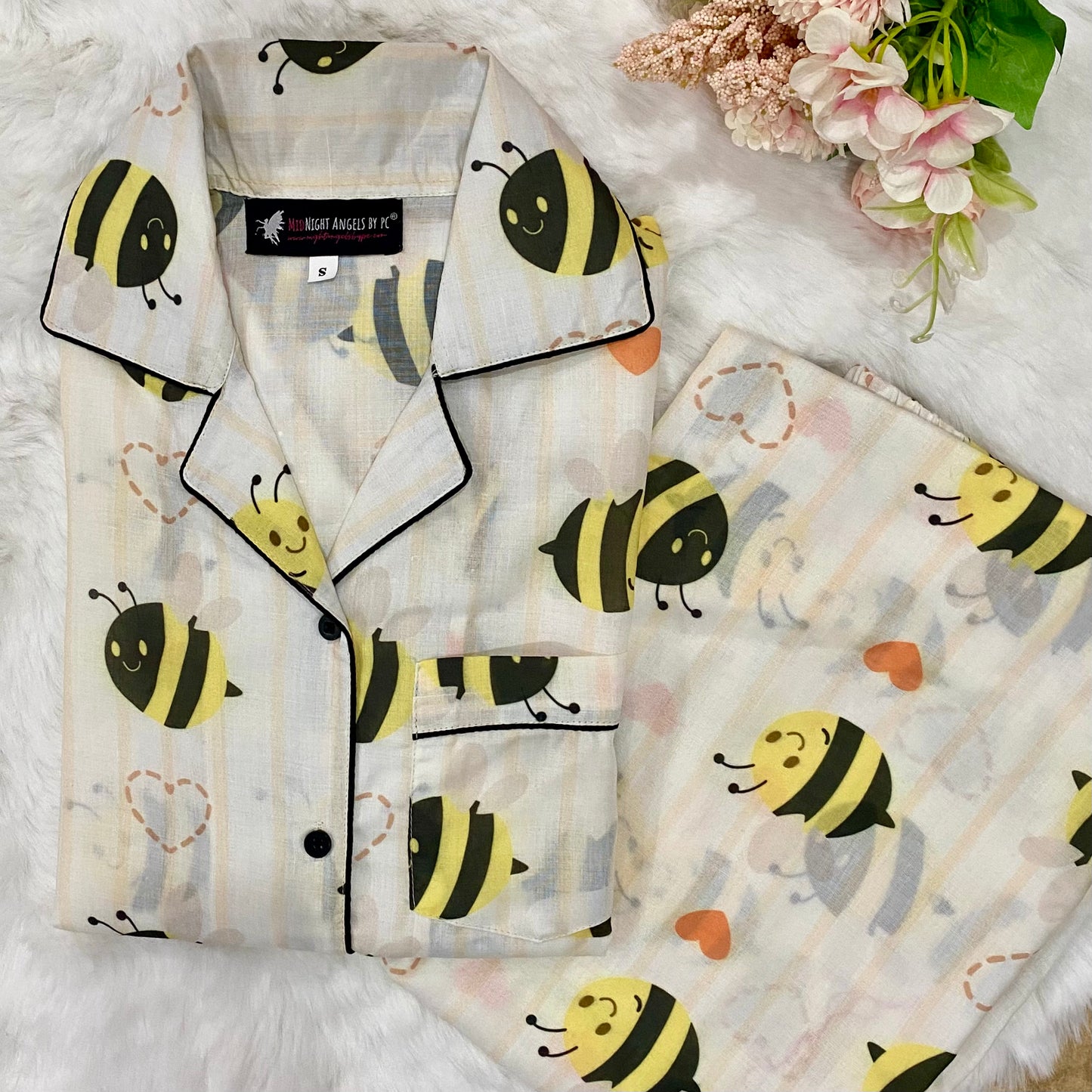 Bee-ware (Full Sleeves) Nightwear Set (Women)