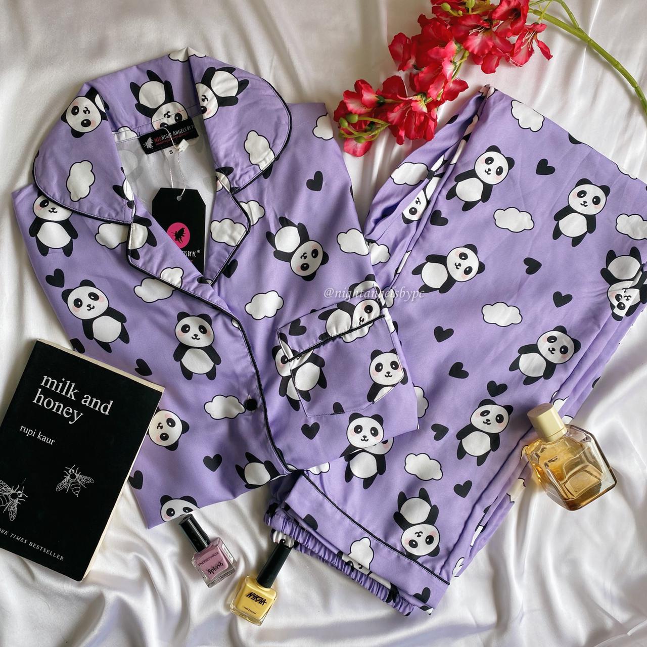 LAVENDER PANDA Kids Unisex Nightwear