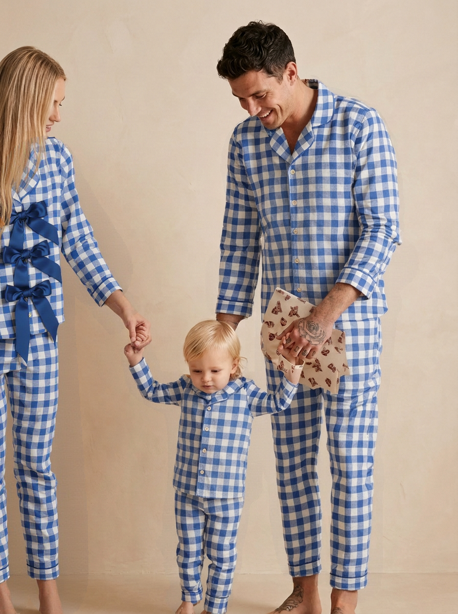 Blue Gingham Kids Nightwear (Ribbon)