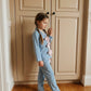 Soft Blue Hues Ribbon Pure Cotton Kids Nightwear
