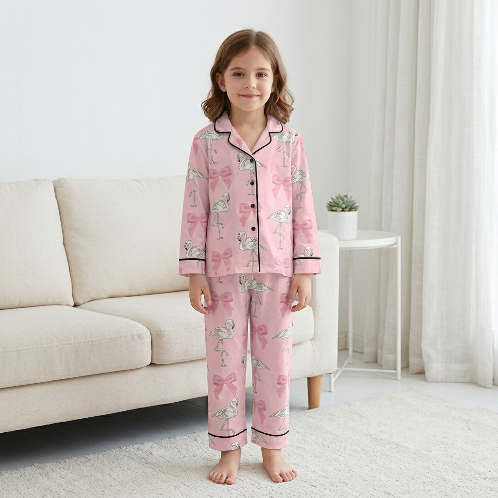 Flamingo Bows Kids Nightwear