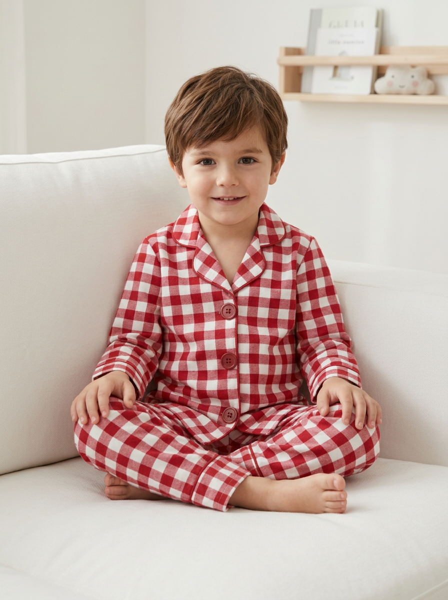 Red Gingham Kids Nightwear