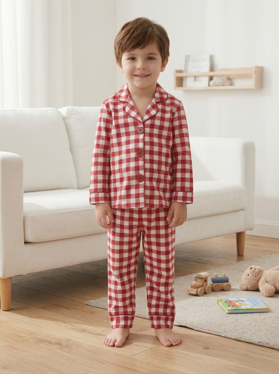 Red Gingham Kids Nightwear