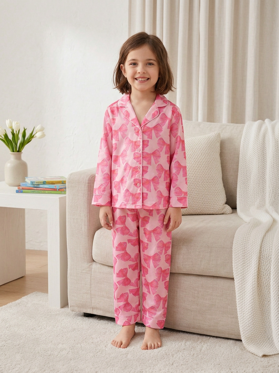 Pink Bows Kids Nightwear