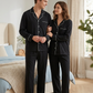 Classic Black Cotton Couple Nightwear